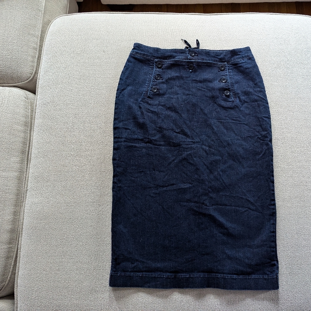 🪞Madewell Cotton Lace up skirt Size 31 - Picture 3 of 10